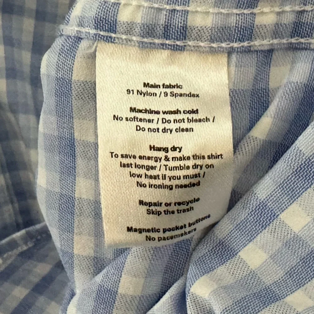 Poncho Original Shirt Mens Large Plaid Blue Outdoor Fishing Casual Utility Tech - Picture 11 of 12